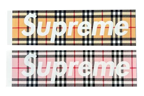 supreme burberry sticker.